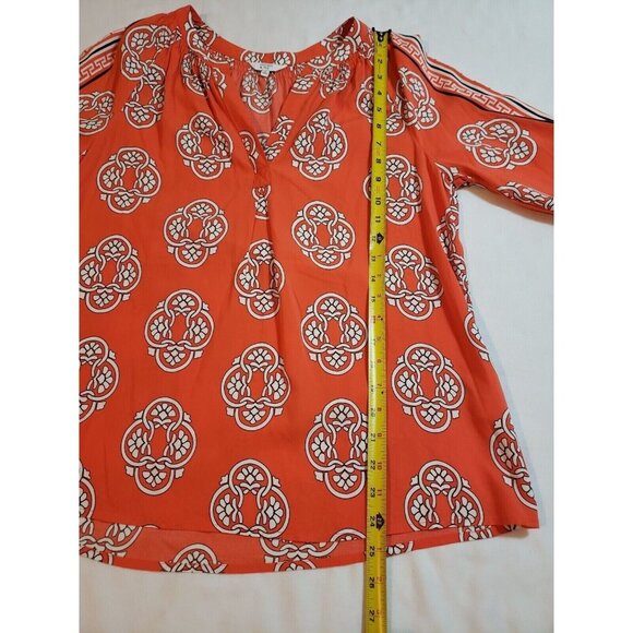 Crown & Ivy Womens Printed Boho Blouse With 3/4 Sleeves & Elastic Cuffs Size S - Picture 13 of 14